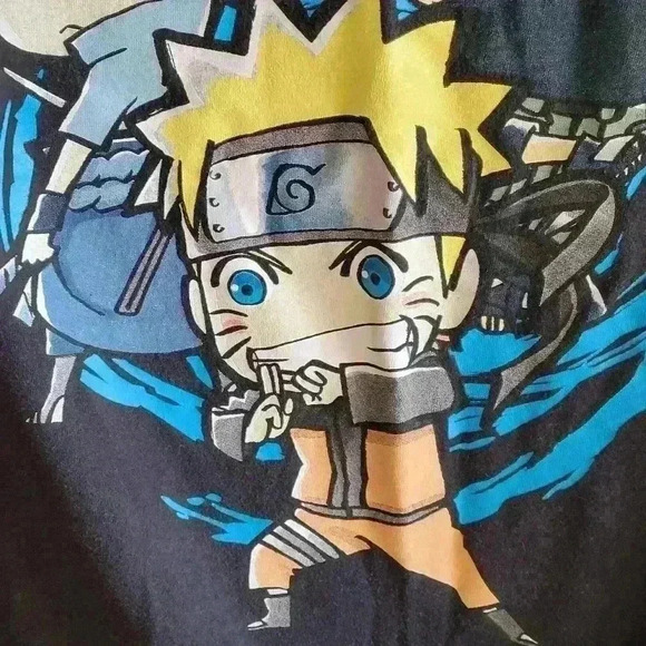 Naruto Shippuden Mens 2002 Size Medium Black T Shirt Y2K Ripple Junction Anime - Picture 4 of 10